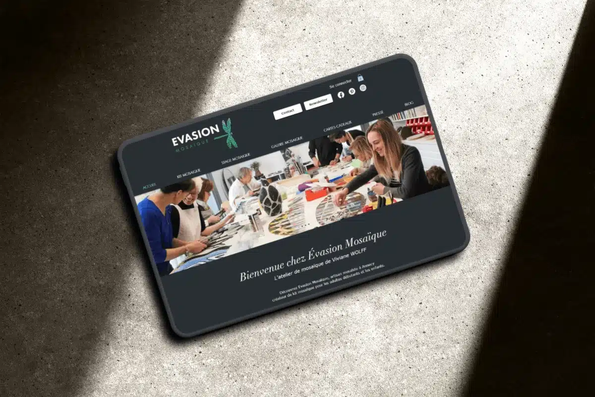 Évasion Mosaïque - Refonte Site vitrine Wix